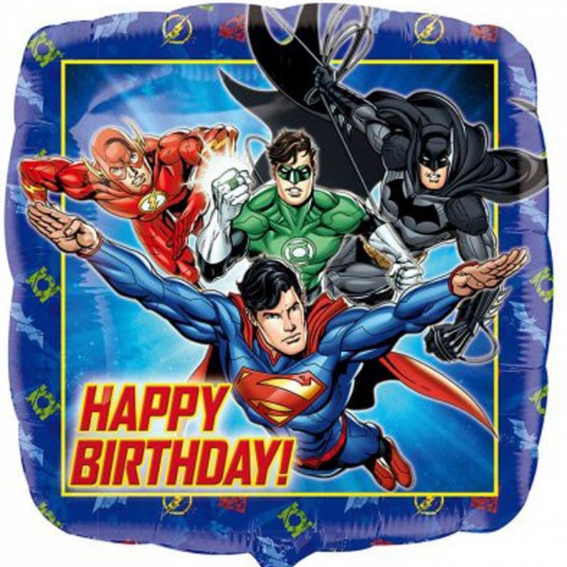 Balão Happy Birthday Liga da Justiça