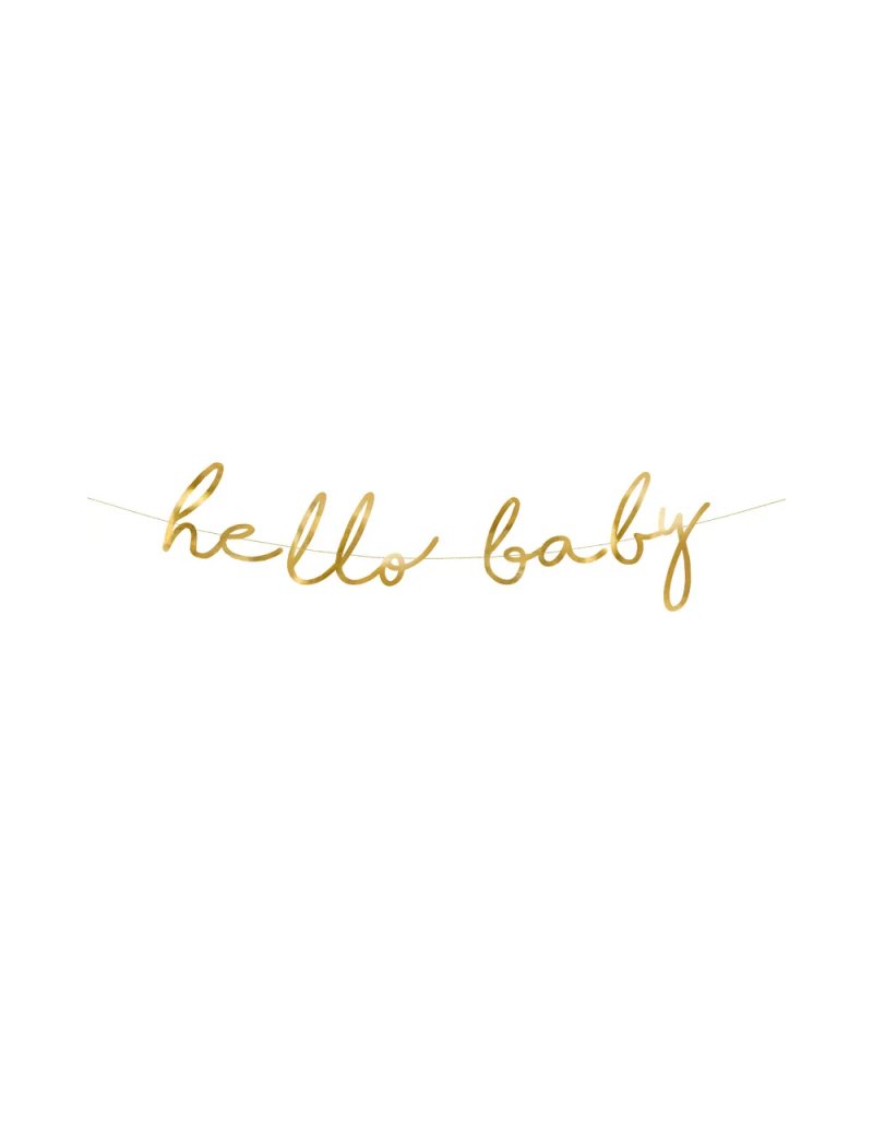 Banner Hello Baby Dourado 