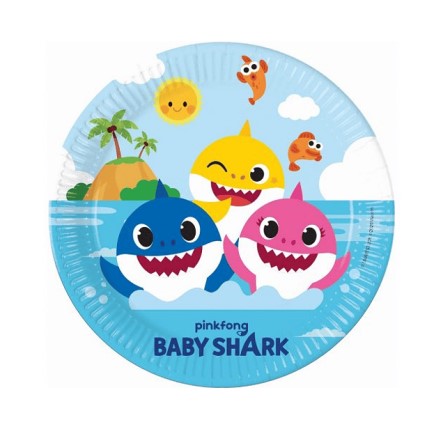 Pratos Grandes Baby Shark 