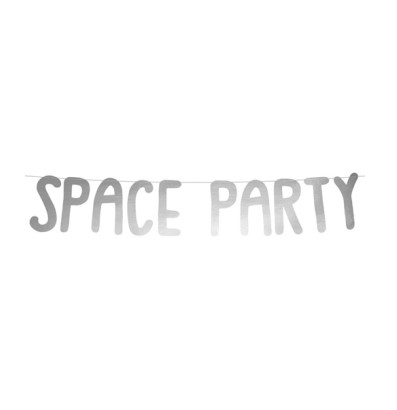 Banner Space Party Prateado