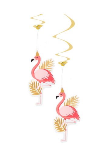 Swirls Flamingos