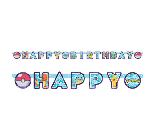 Faixa Happy Birthday Pokémon