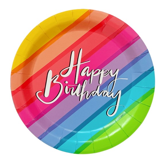 Pratos Pequenos Happy Birthday Rainbow